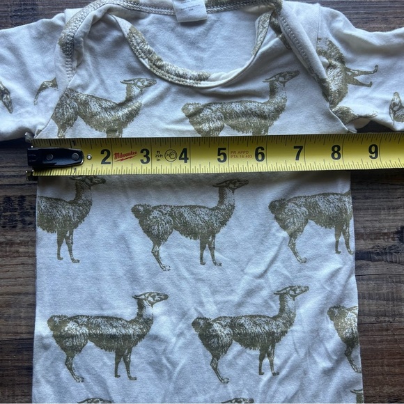 Kate Quinn Baby Fennel Llama Short  Sleeve Bamboo Romper 1 Piece Sz 6-12 Months - Picture 5 of 7